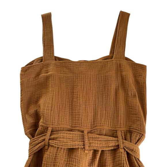 Sézane Federica Brown Short Romper Cotton Gauze Women’s Size FR 38 / US 6 - Picture 5 of 7